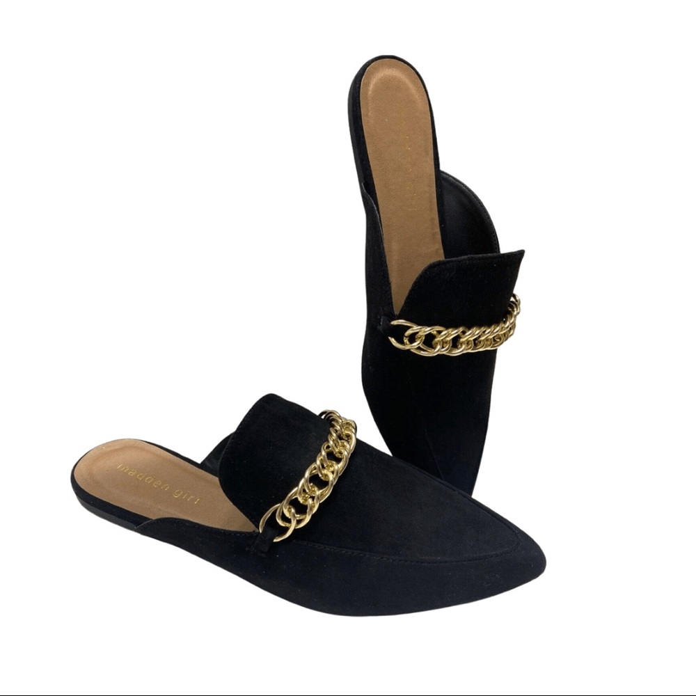 Madden Girl G-Batta Pointed Toe Slip On Mule w Chain